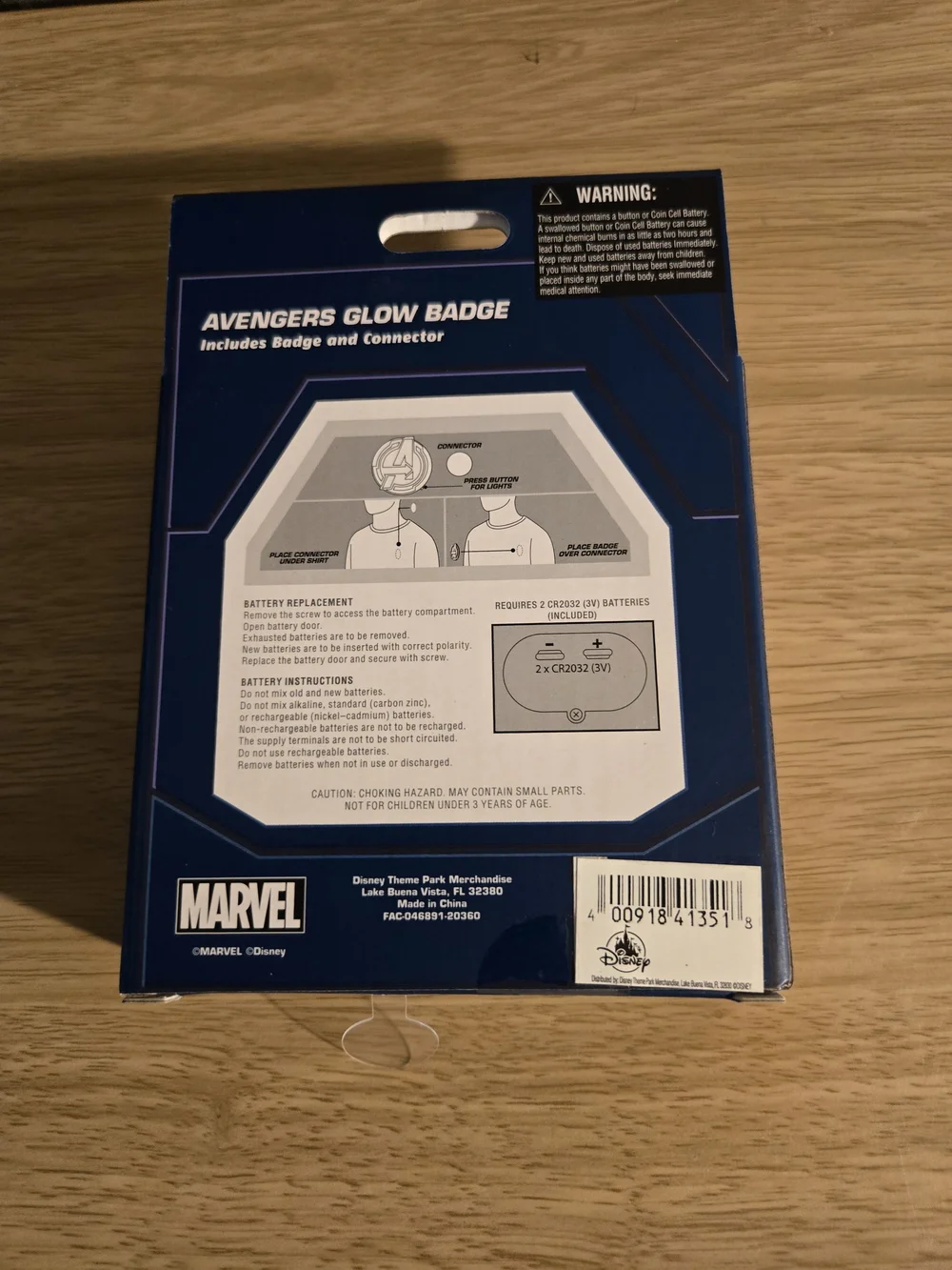 Marvel Avengers Campus Glow Badge - Disney NWT